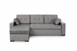 Угловой диван Монако-1 (2380х1520х860мм) велюр Лана серый